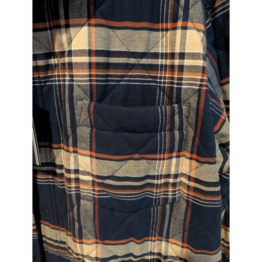 Men's Navy Chore Heavy Quilted Shirt Jacket Shacket XXL Workwear 2XL - Picture 8 of 16